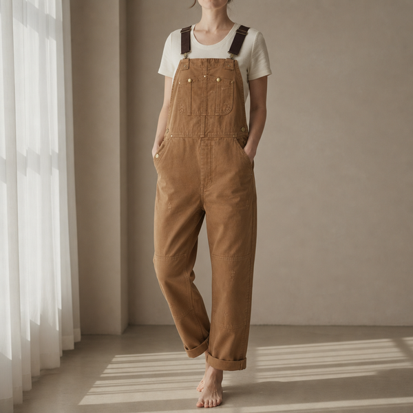 Imperia Canvas Bib Overalls in Brown