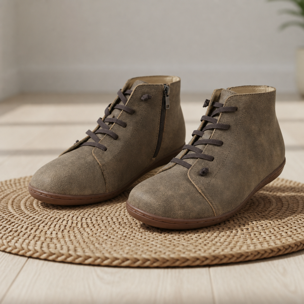Padova Orthopedic Lace-Up Boots in Gray