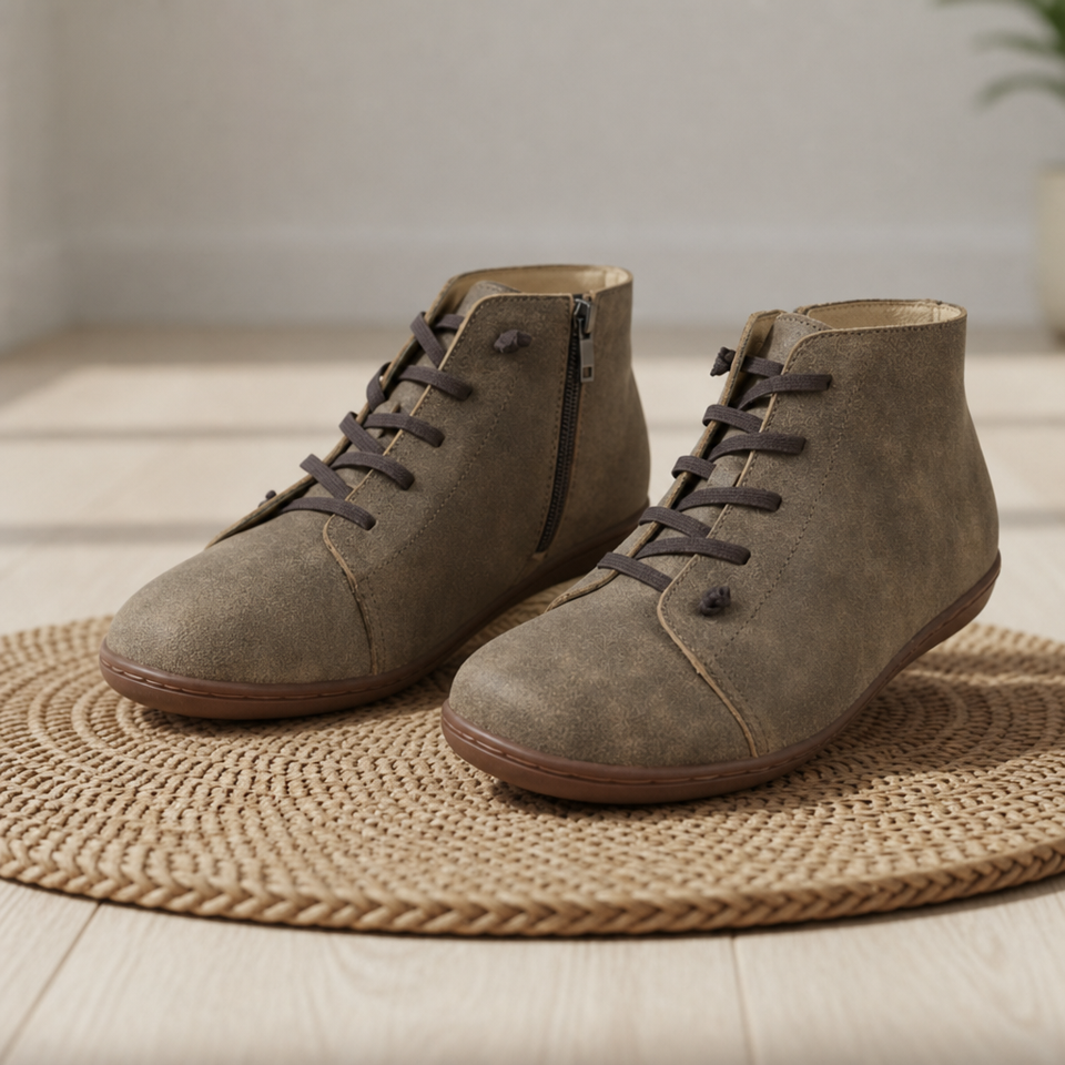 Padova Orthopedic Lace-Up Boots in Gray