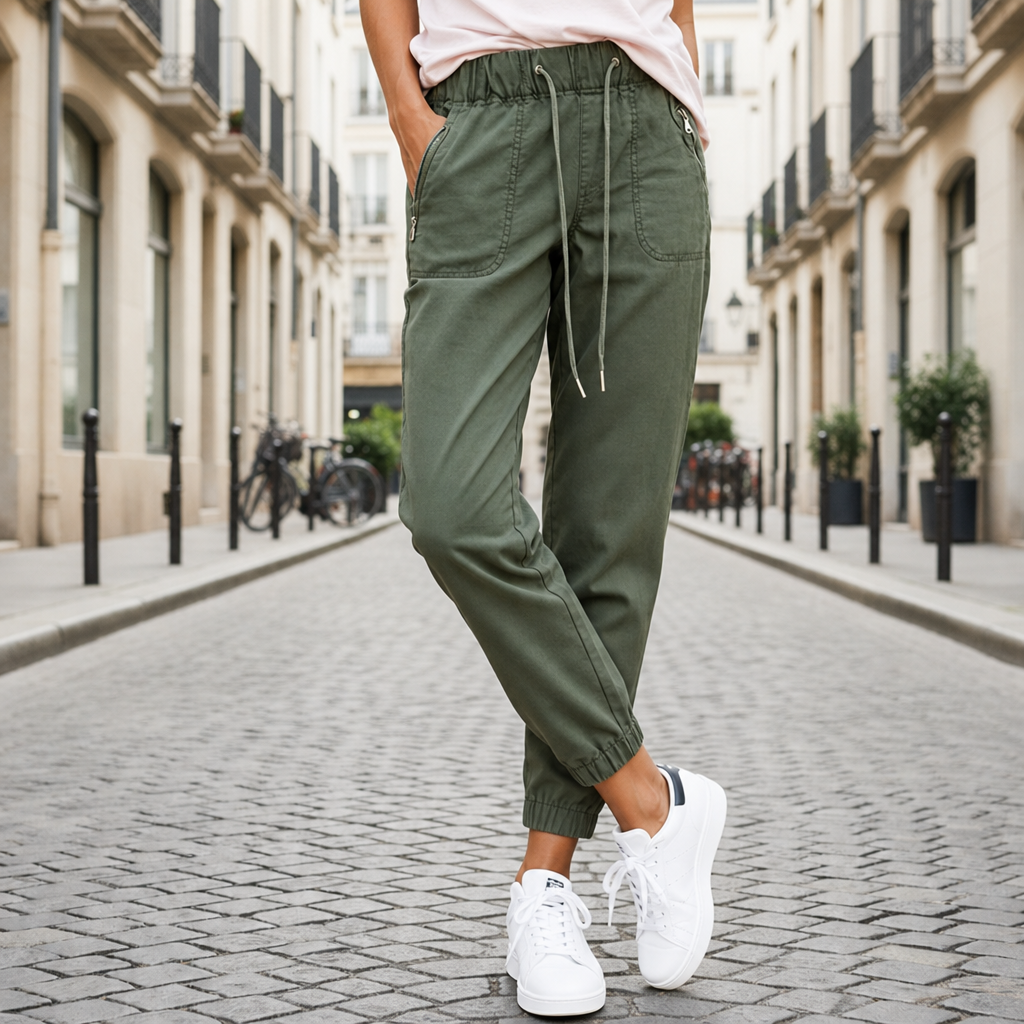 Sperlonga Elastic Waist Joggers in Green