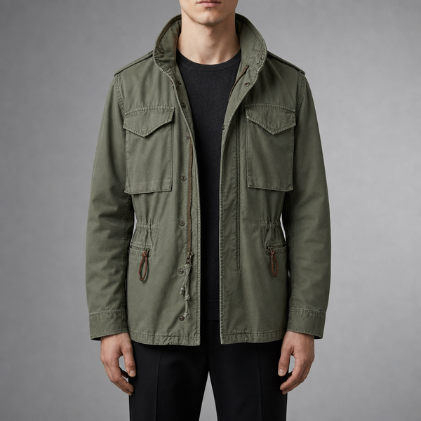 Pollensa Vintage Military Field Jacket in Green