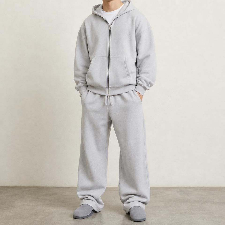 Grasse Oversized Zip Tracksuit in Gray