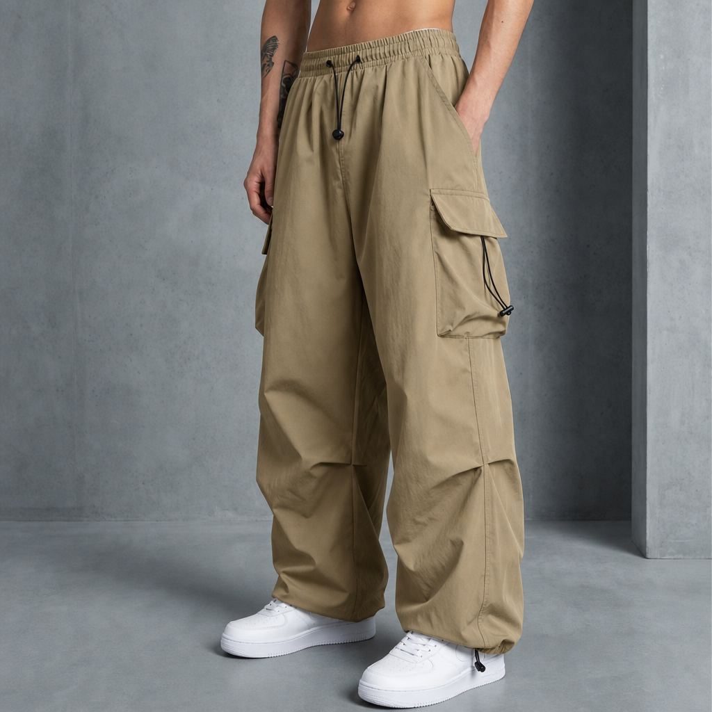 Nimes Wide Leg Cargo Pants in Khaki