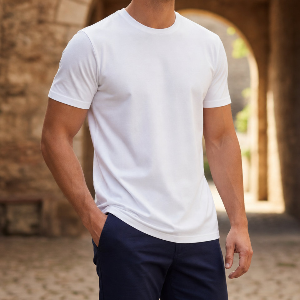 Como Classic Crewneck Tee in White