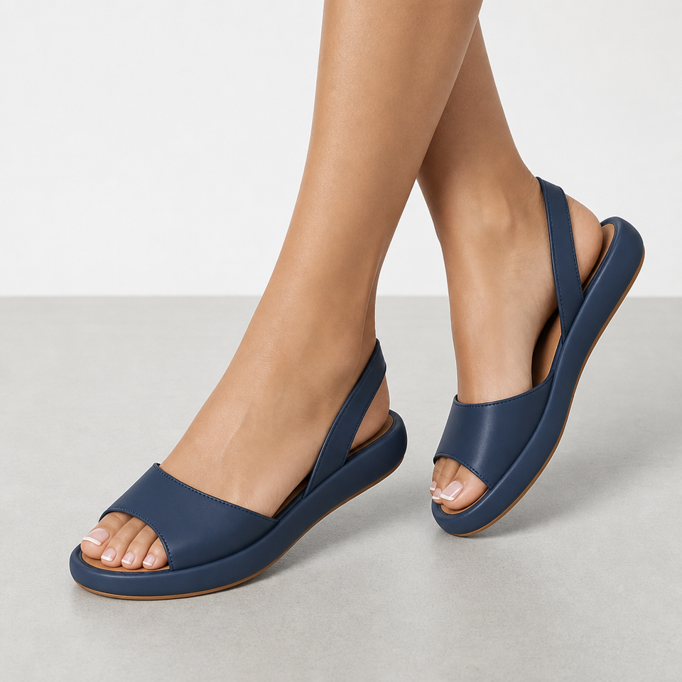 Hydra Open-Toe Slingback Sandals in Blue