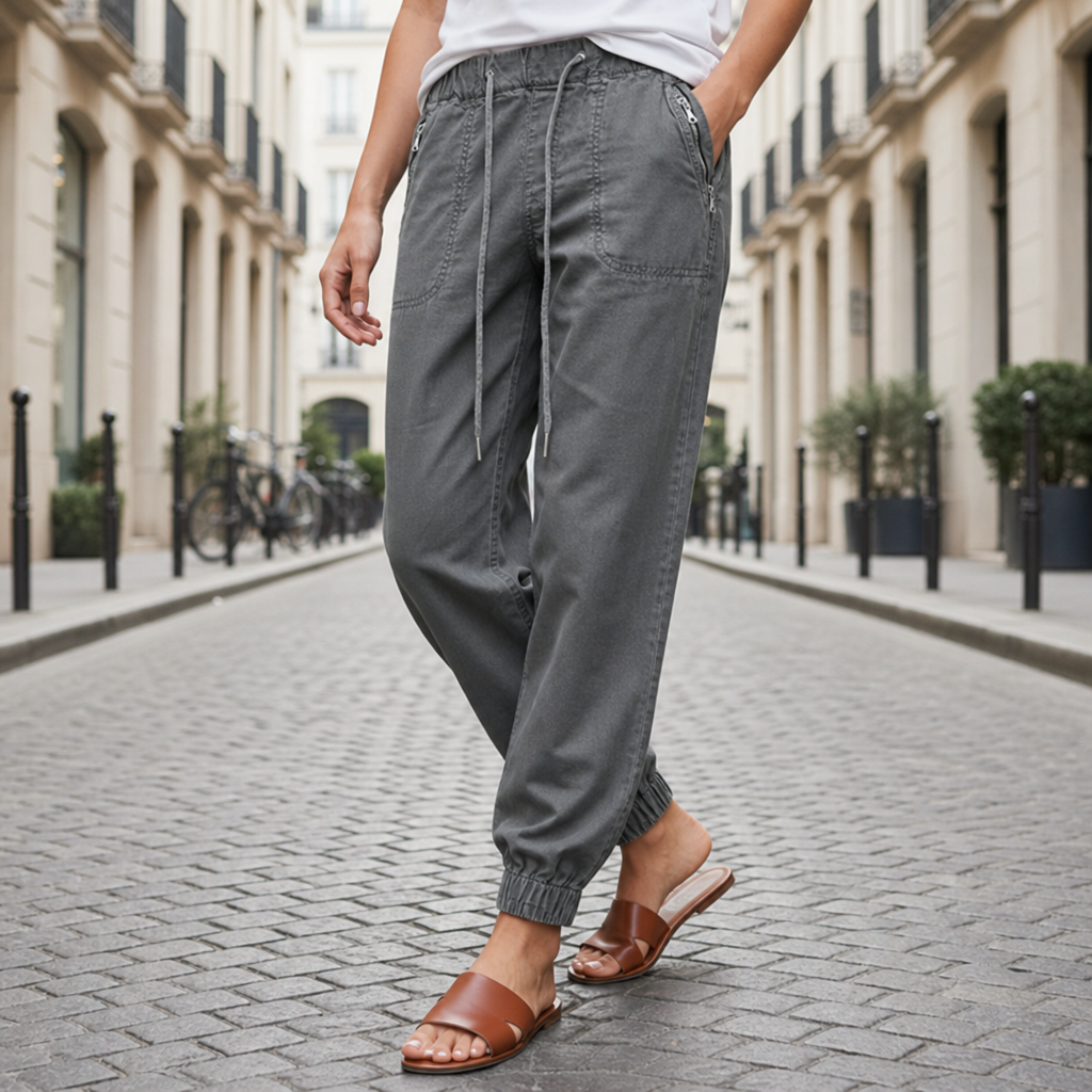 Sperlonga Elastic Waist Joggers in Gray