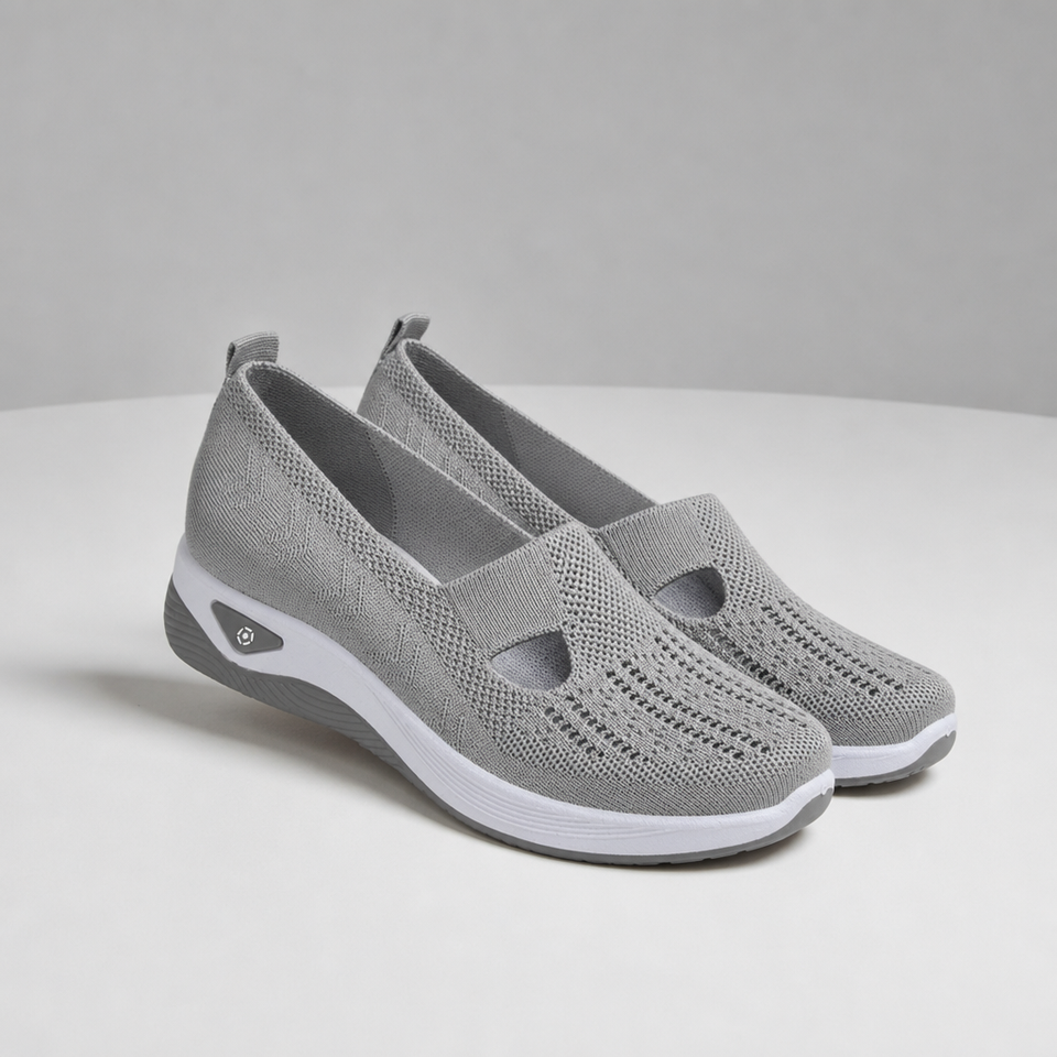 Treviso Orthopedic Knit Slip-Ons in Gray