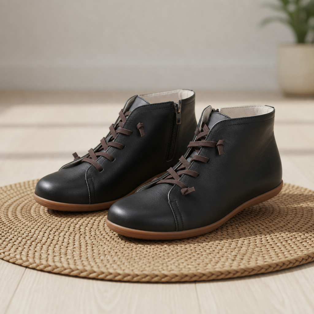 Padova Orthopedic Lace-Up Boots in Black