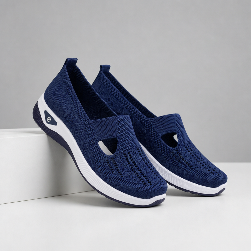 Treviso Orthopedic Knit Slip-Ons in Blue