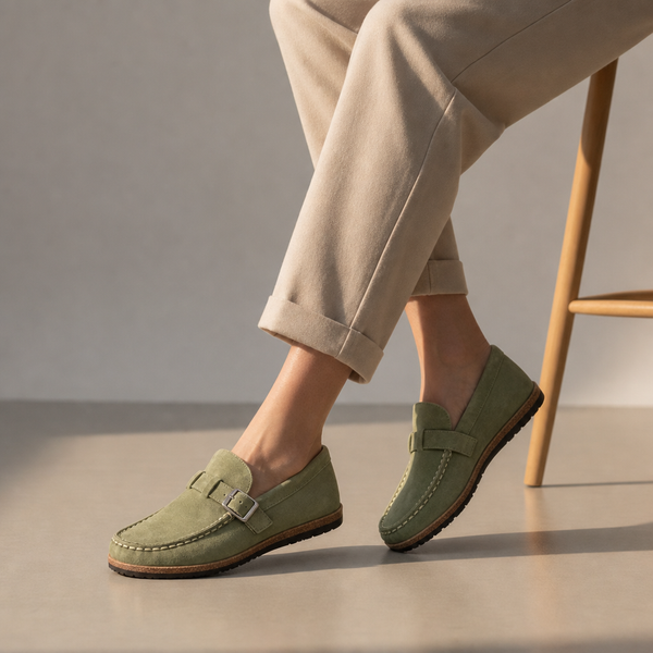 Comporta Orthopedic Buckle Loafers in Green