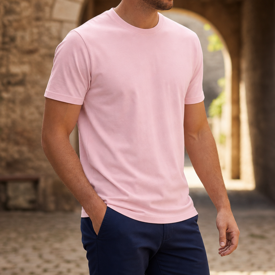 Como Classic Crewneck Tee in Pink