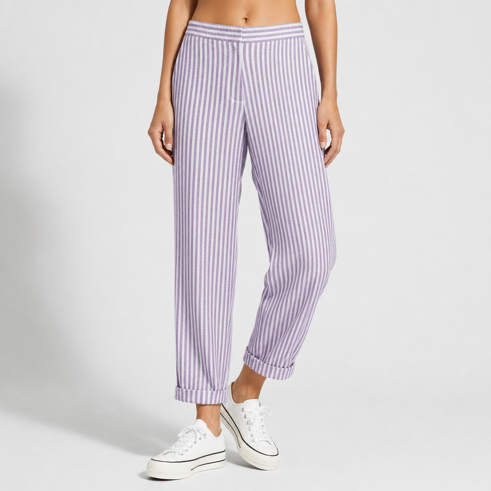 Fiesole Striped Harem Pants in Purple