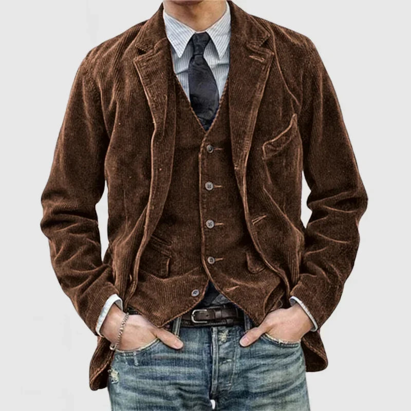 Vicenza Corduroy Blazer with Matching Waistcoat