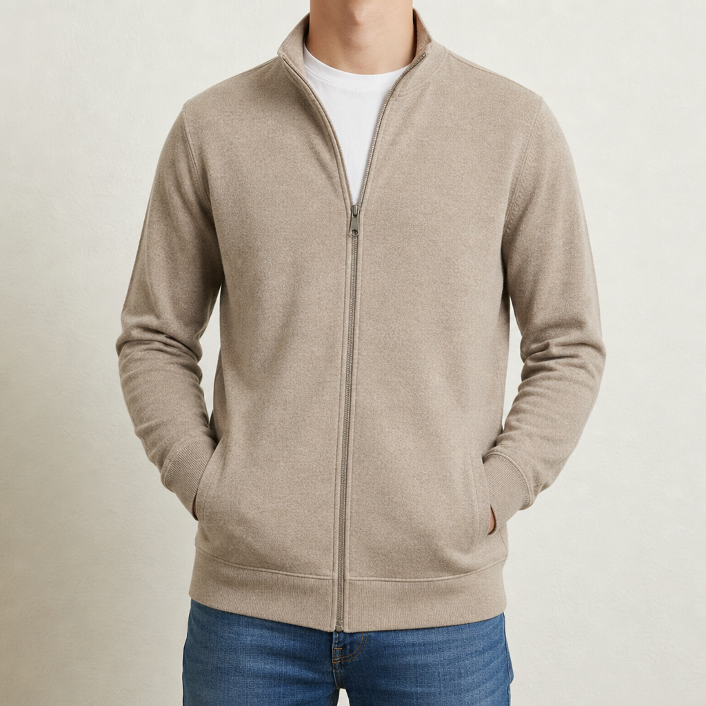 Como Full-Zip Fleece Jacket in Beige