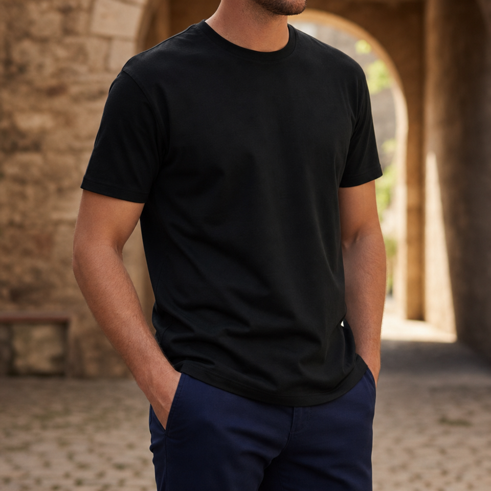 Como Classic Crewneck Tee in Black
