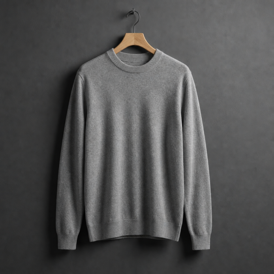 Sagres Mock Neck Cashmere Sweater in Gray