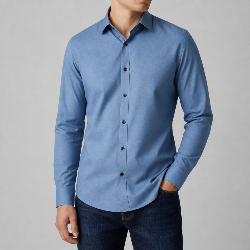 Perugia Slim Fit Dress Shirt in Blue