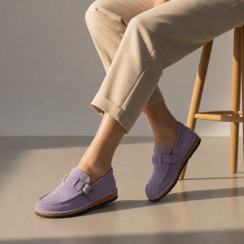 Comporta Orthopedic Buckle Loafers in Purple