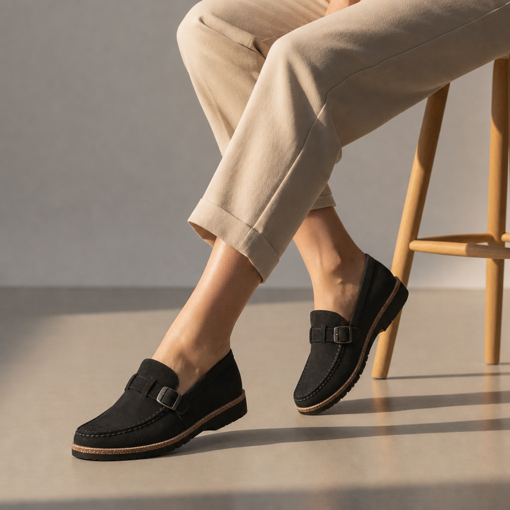 Comporta Orthopedic Buckle Loafers in Black