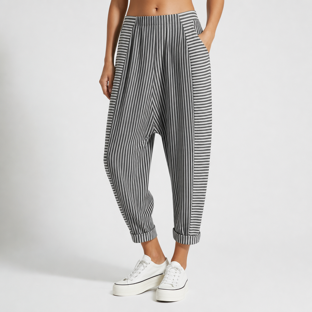 Fiesole Striped Harem Pants in Black