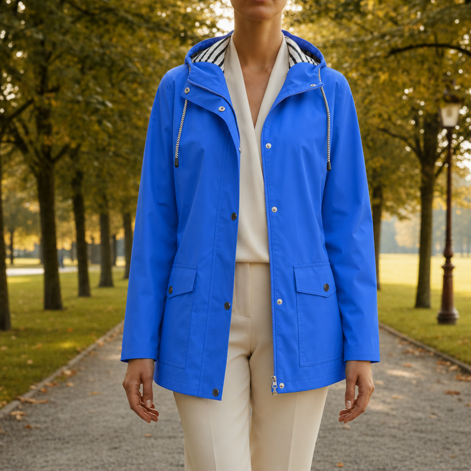 Tossa Hooded Waterproof Rain Jacket in Royal Blue