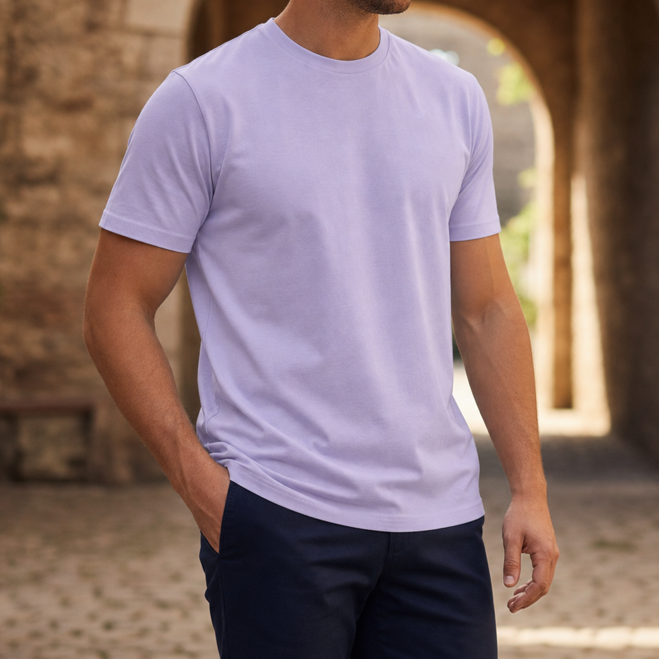 Como Classic Crewneck Tee in Light Purple