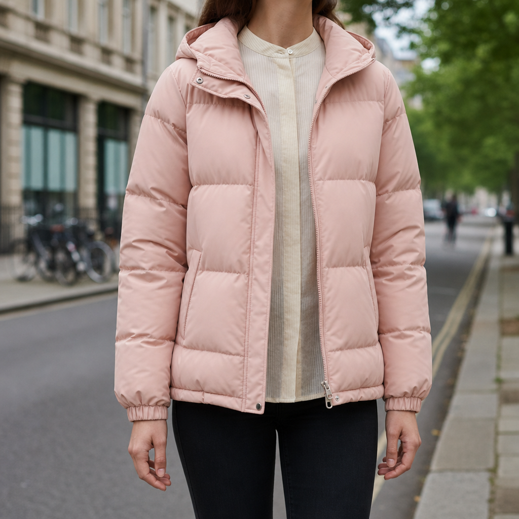 Santa Margherita Hooded Quilted Puffer Jacket in Pink