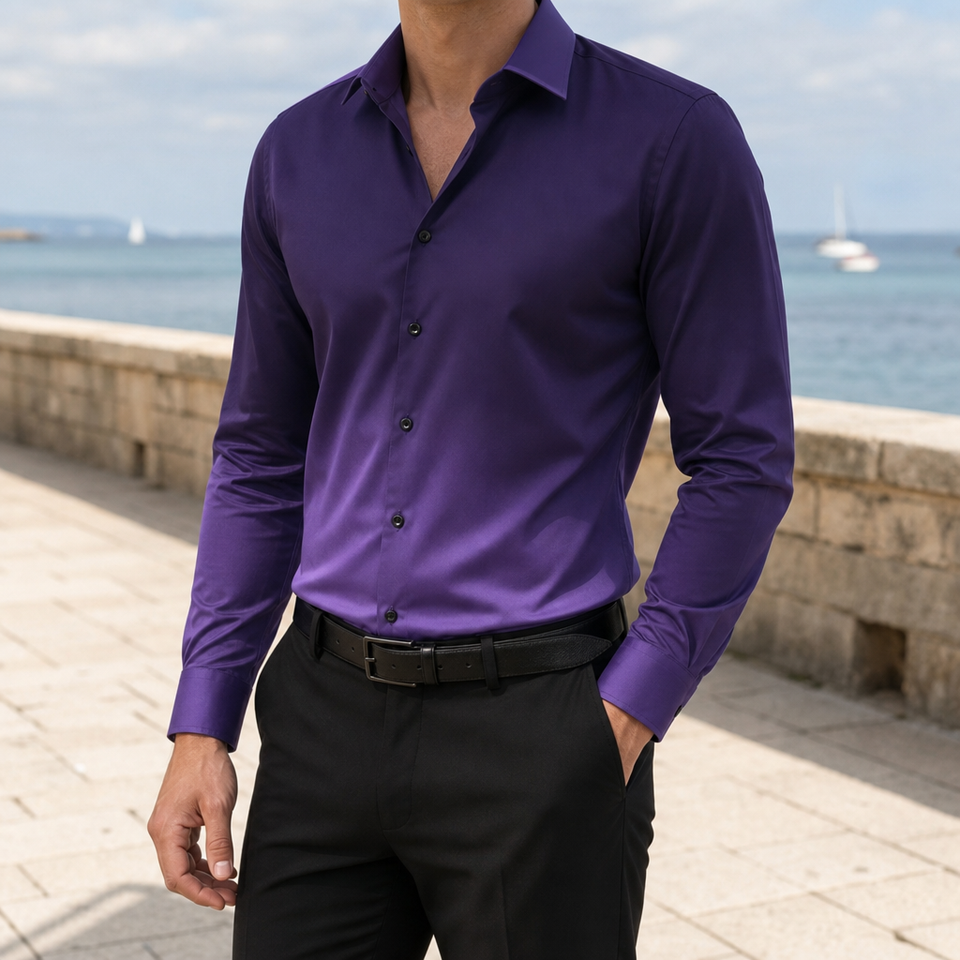 Padova Gradient Ombre Dress Shirt in Purple