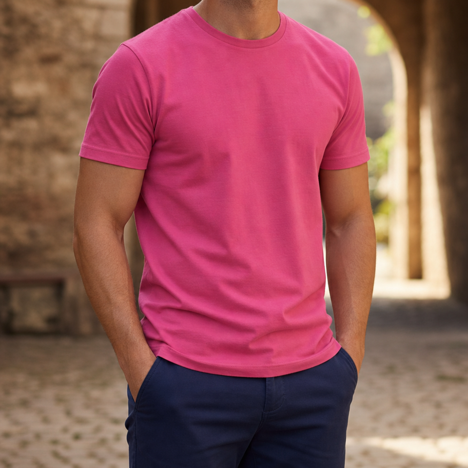 Como Classic Crewneck Tee in Red rose