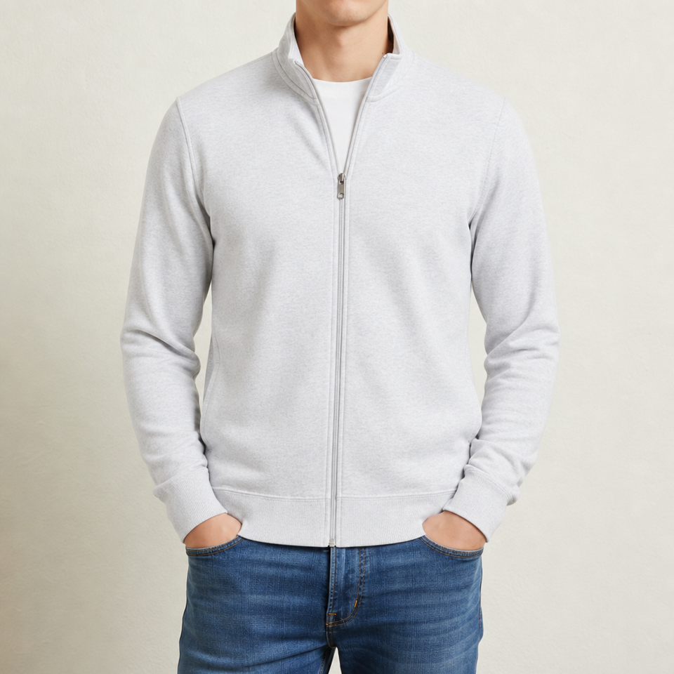 Como Full-Zip Fleece Jacket in White