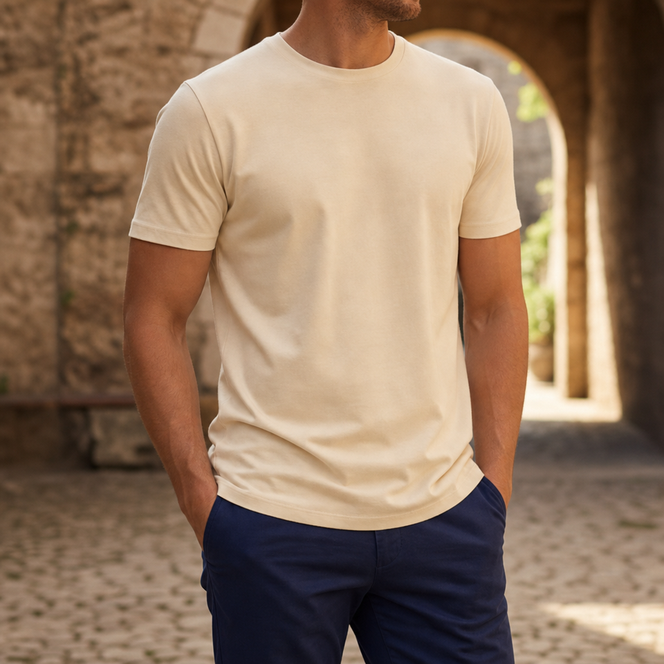 Como Classic Crewneck Tee in Apricot