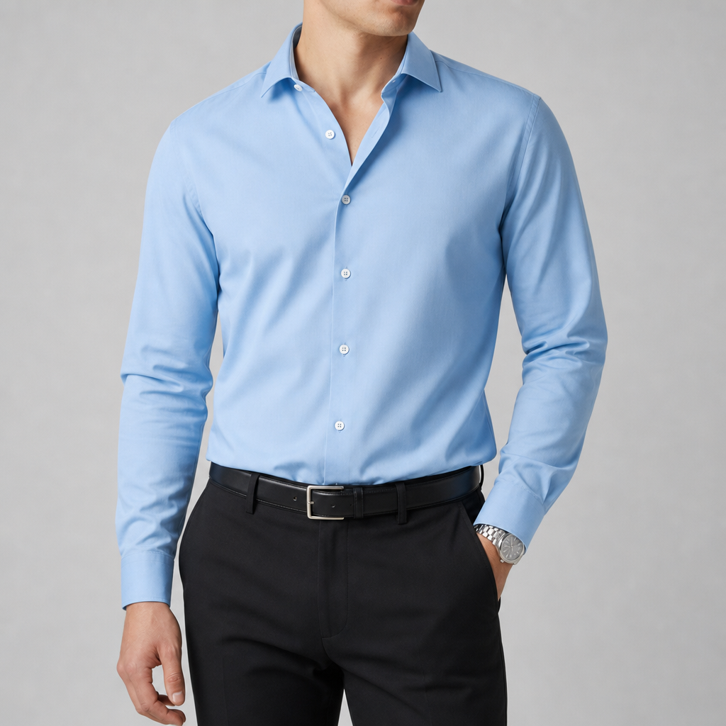 Folegandros Slim Fit Dress Shirt in Light Blue