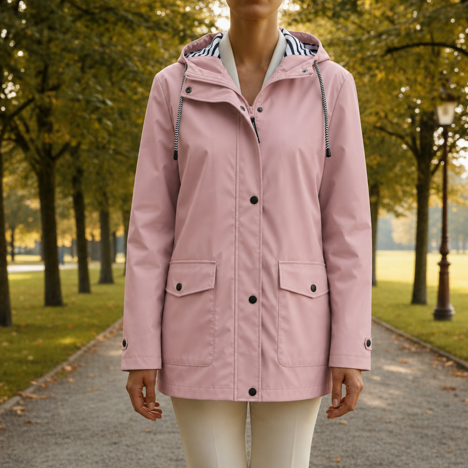 Tossa Hooded Waterproof Rain Jacket in Pink