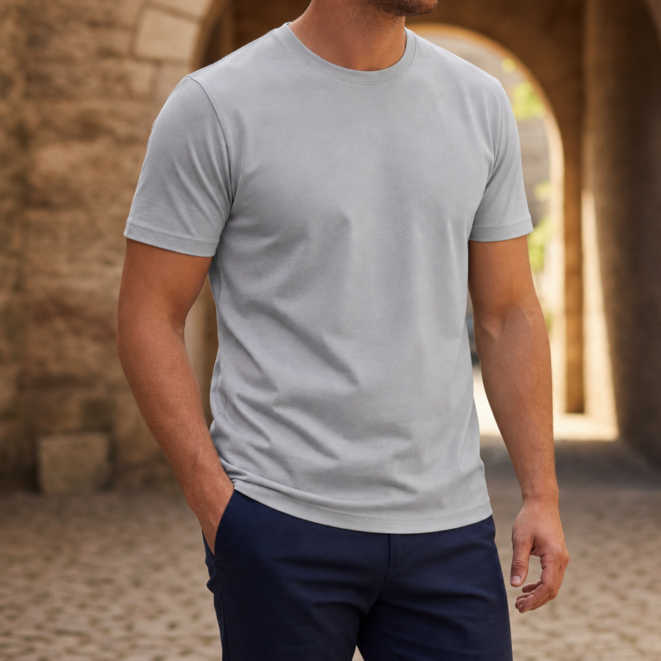 Como Classic Crewneck Tee in Gray