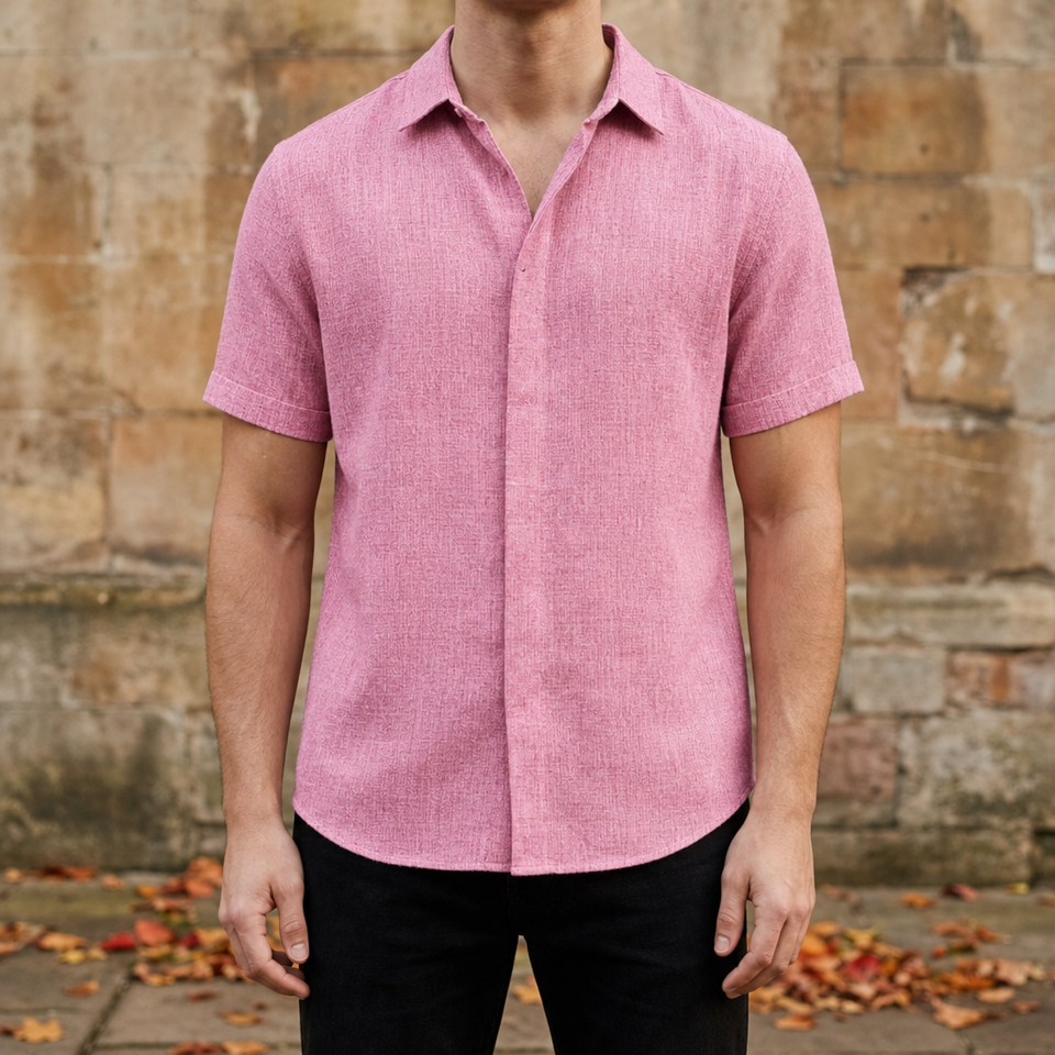 Salamanca Linen Button-Down Shirt in Pink