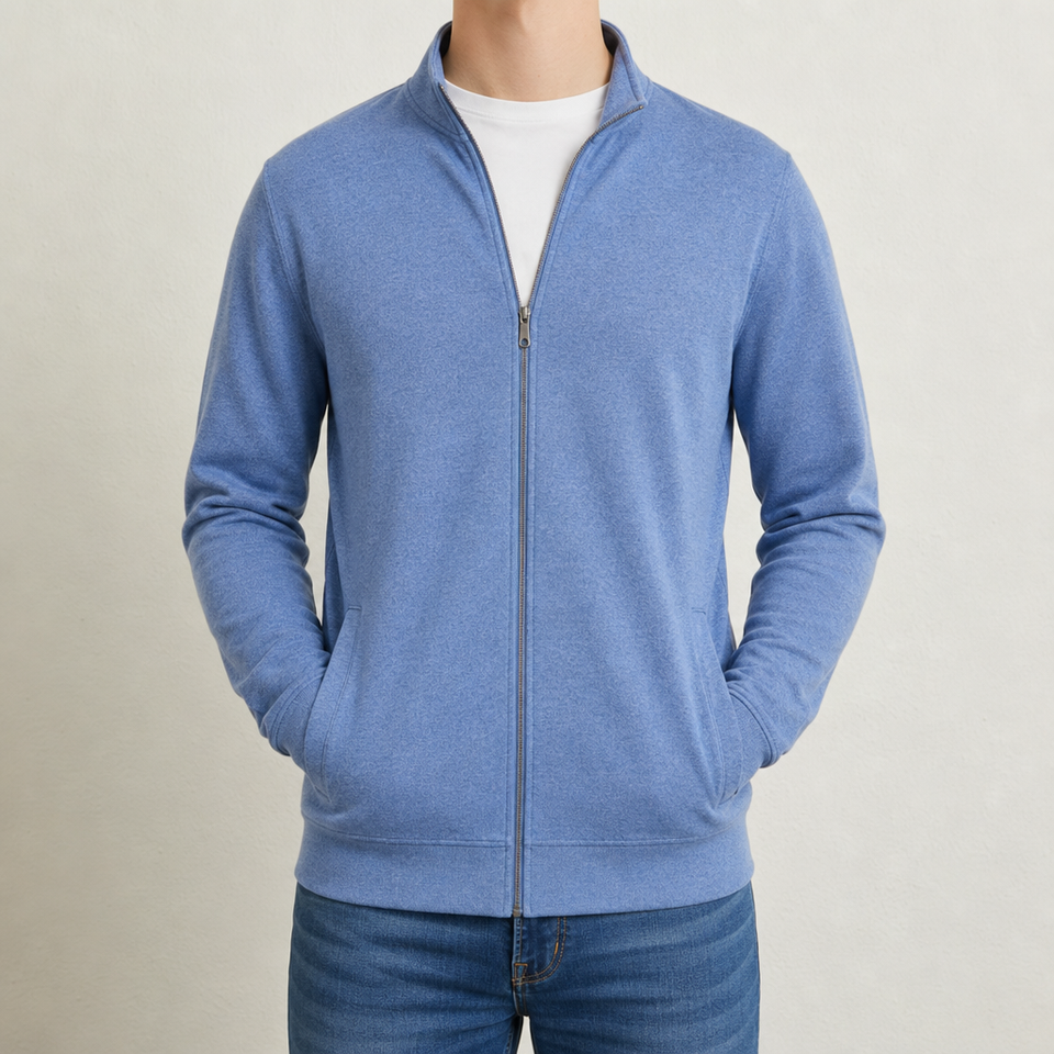 Como Full-Zip Fleece Jacket in Light Blue