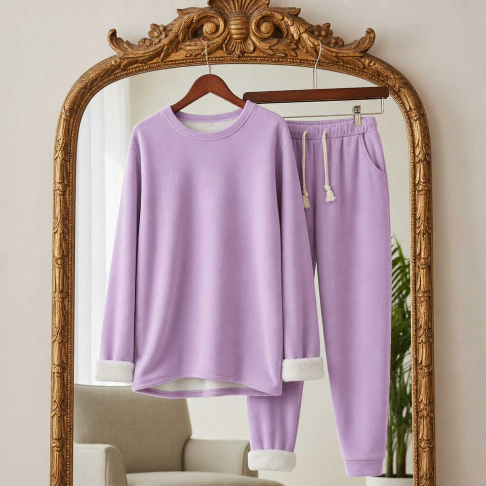 Altea Fleece Lined Sweatsuit Set in Light Purple