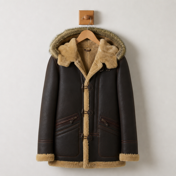 Assisi Hooded Shearling Leather Jacket