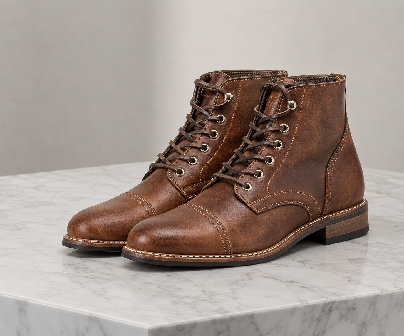Marvao Leather Lace-Up Boots