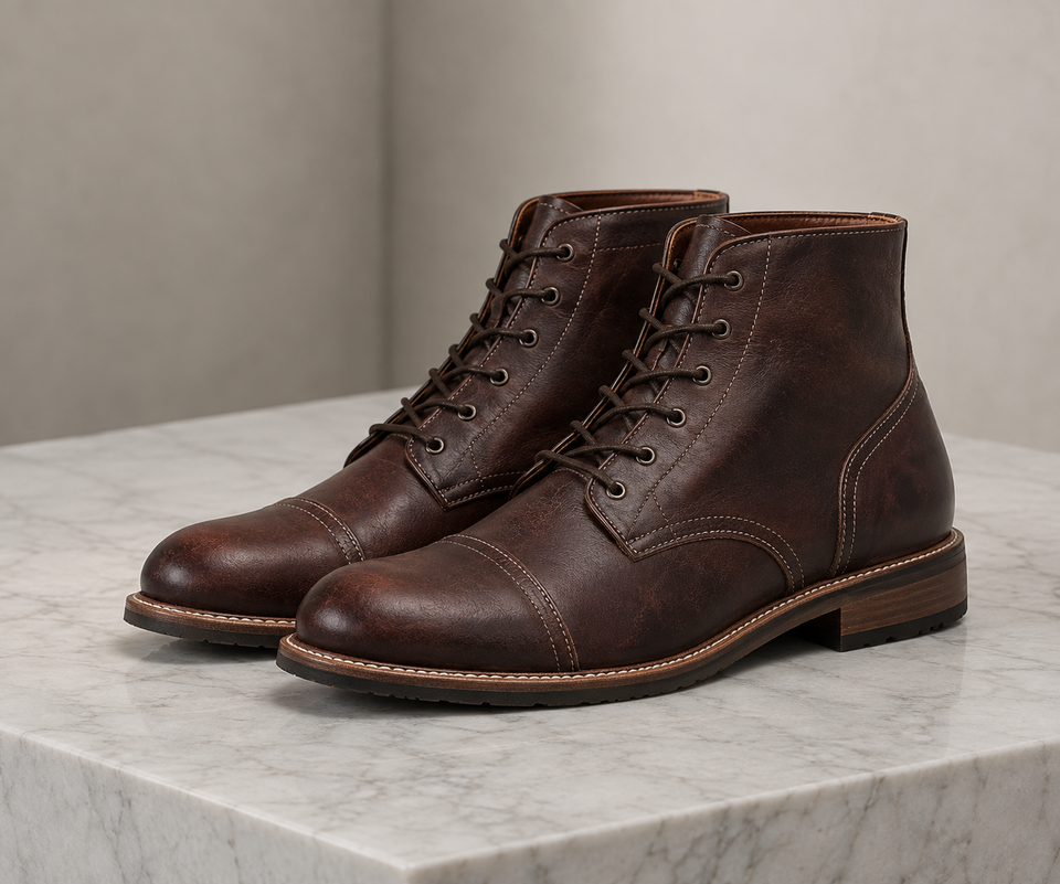 Marvao Leather Lace-Up Boots