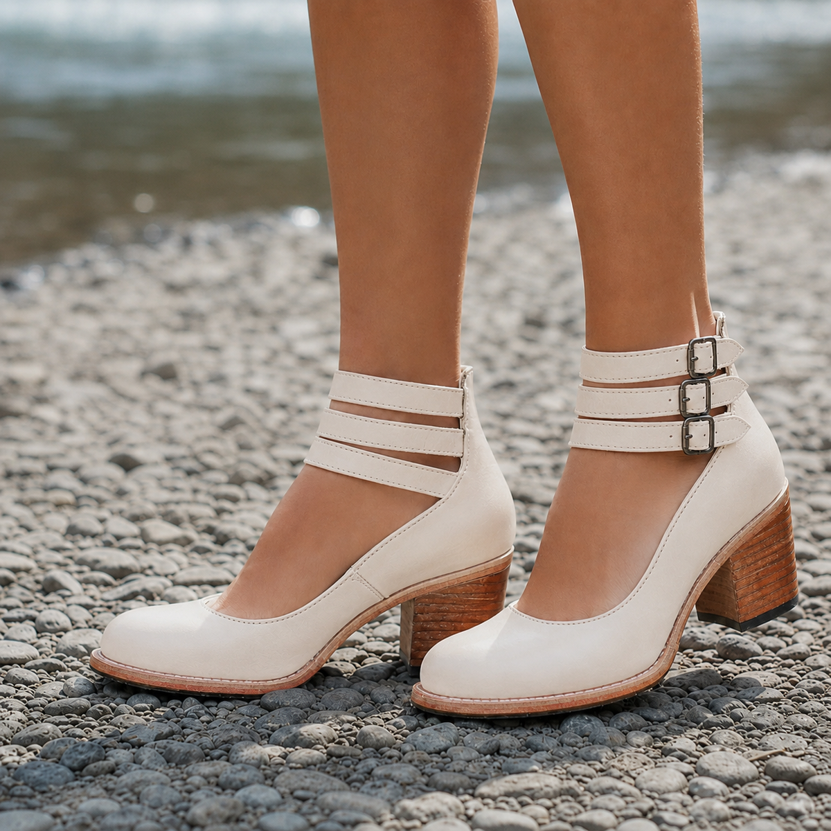 Monsanto Double Buckle Block Heels