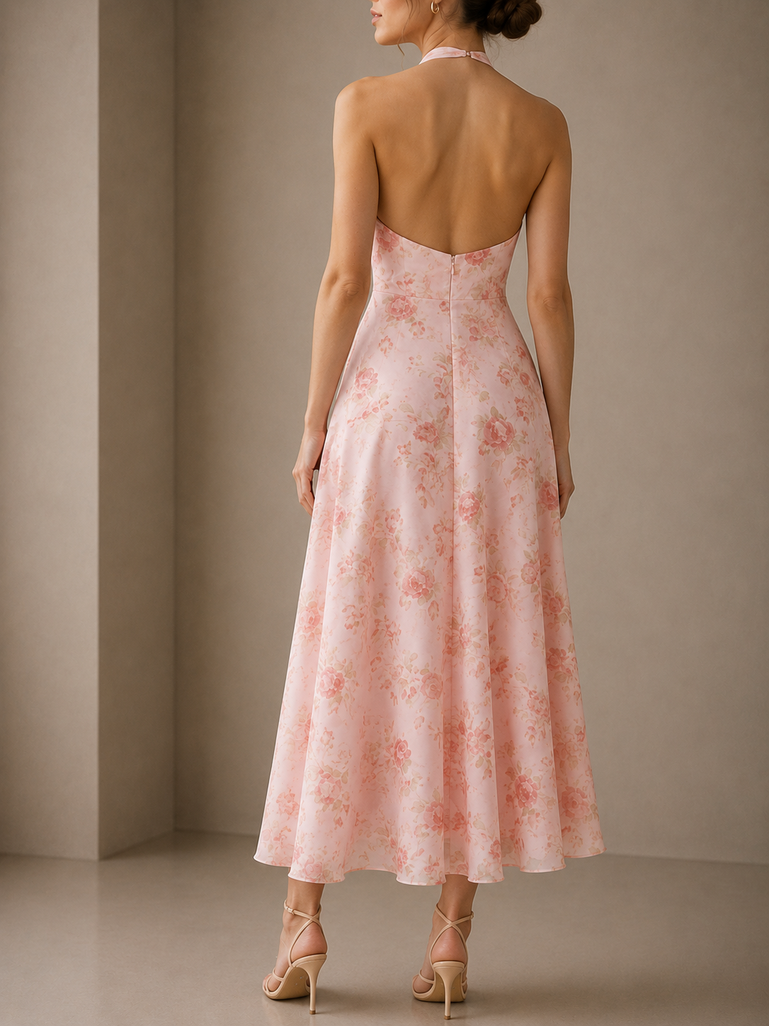 Spoleto Floral Halter Midi Dress