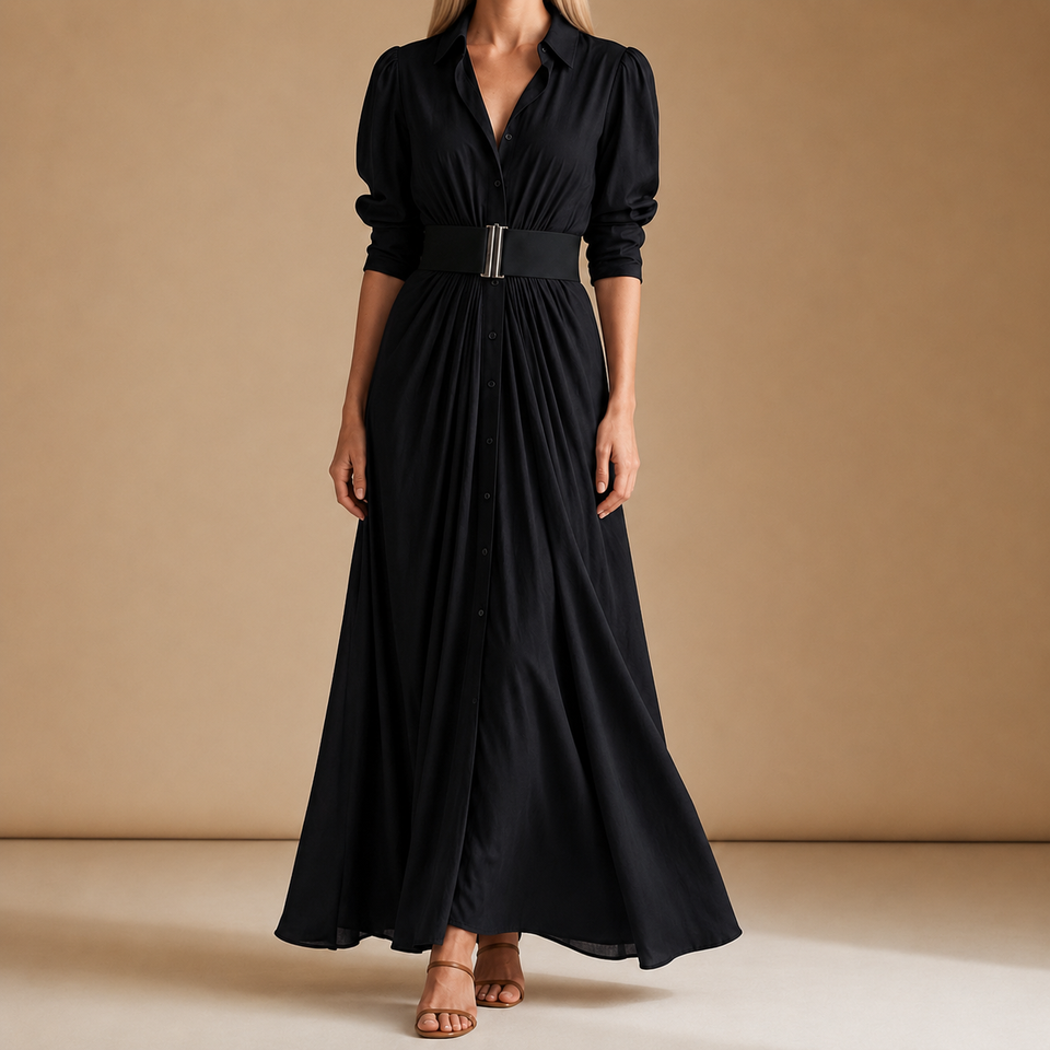 Pollensa Belted Maxi Shirt Dress