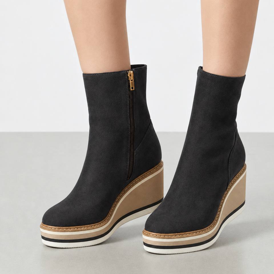 Cascais Platform Wedge Ankle Boots