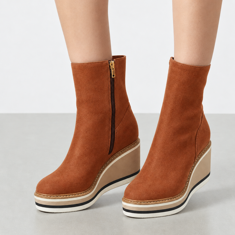 Cascais Platform Wedge Ankle Boots
