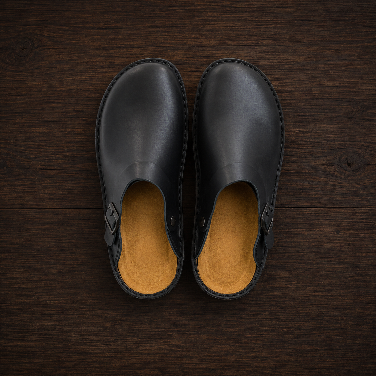 Kea Leather Buckle Clogs