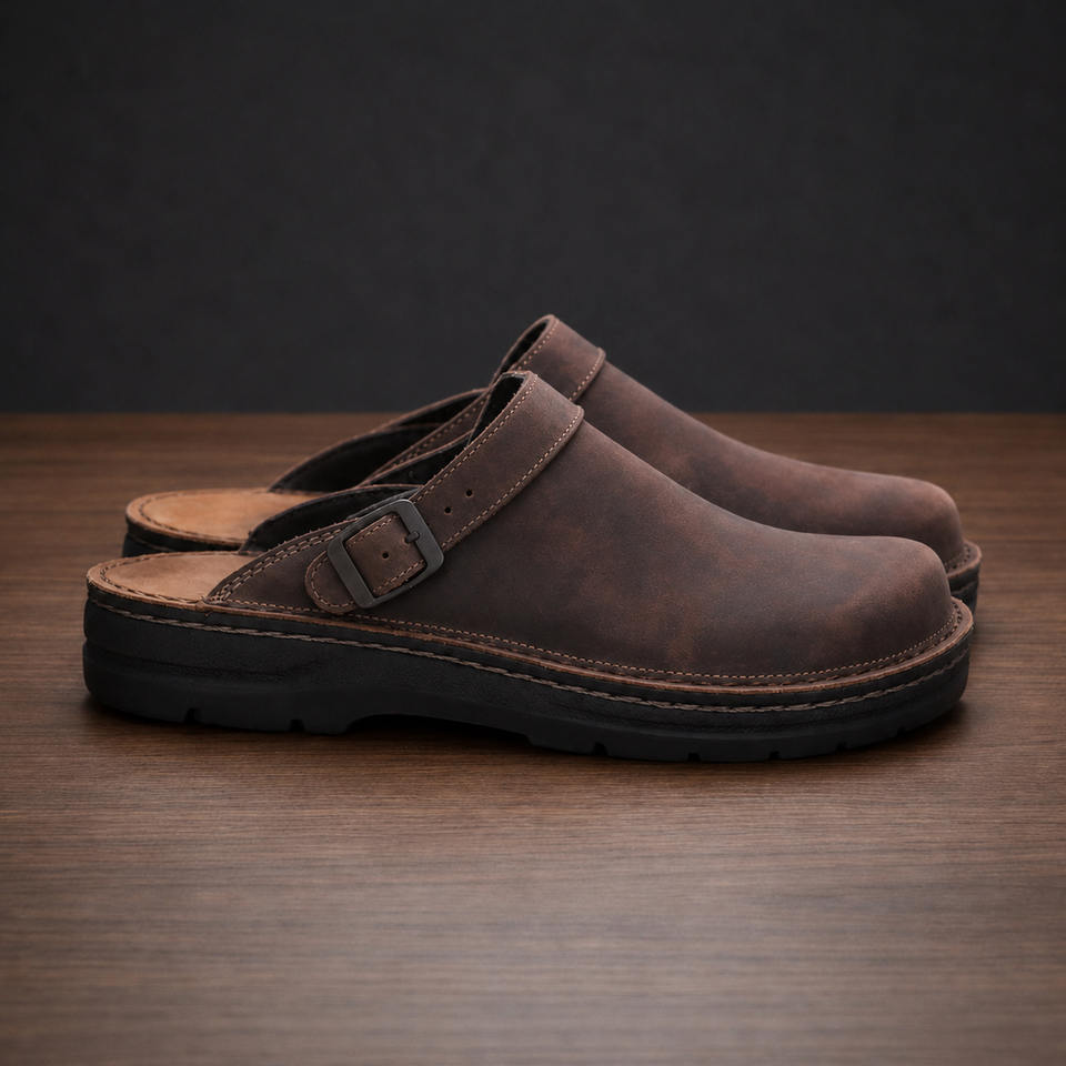 Cortona Leather Buckle Clogs