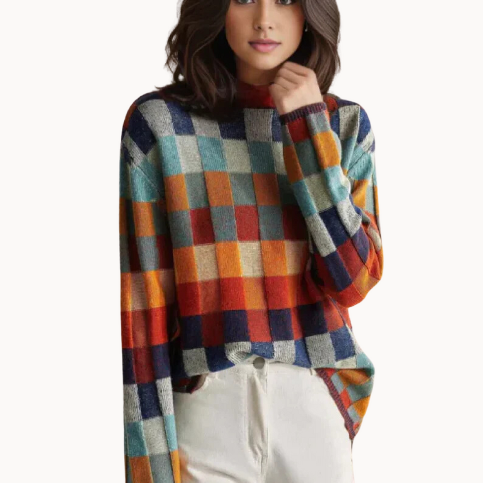 Saluzzo Patchwork Turtleneck Sweater