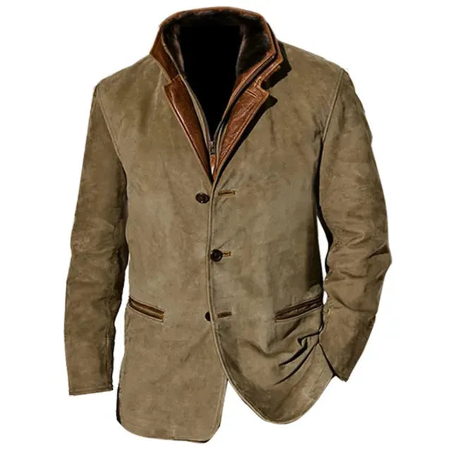 Men’s Asti Leather Button-Up Jacket