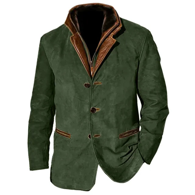 Men’s Asti Leather Button-Up Jacket